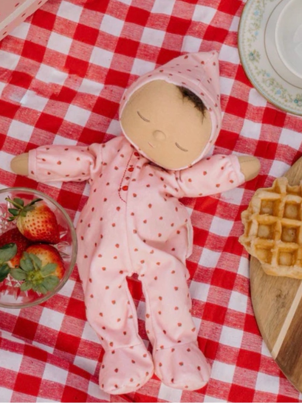 Ollie Ella DOZY DINKUMS pip strawberry pink baby doll stuffed toy - Picture 3 of 5